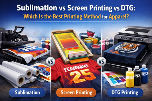 Comparison of sublimation, screen printing, and DTG printing methods used for custom apparel