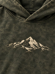 Close-up of the acid wash decoration on the Olive Fade olive acid wash oversized hoodie
