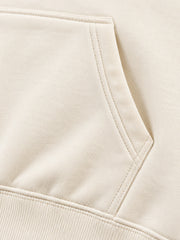 Close-up of the seam stitching of the Cloud Loop cream chenille oversized hoodie