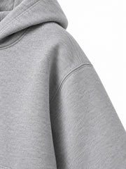 Close-up of the sleeve of the Mountain Pile heather grey chenille hoodie