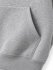 Close-up of the seam stitching of the Mountain Pile heather grey chenille hoodie