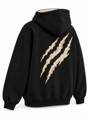 Rear three-quarter view of the Wildcat black chenille hoodie