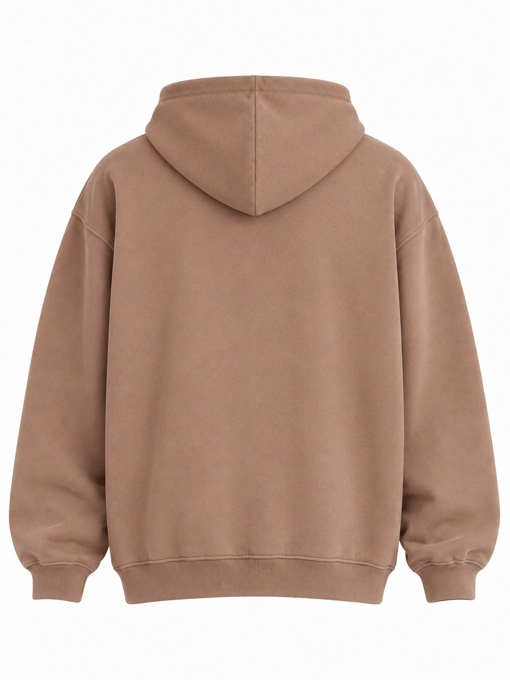 Back view of the Cactus Garden clay DTG print oversized hoodie with plain back