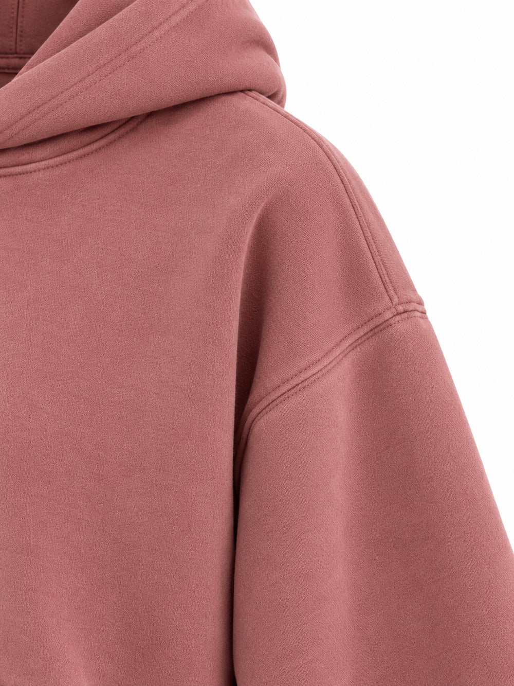 Close-up of the sleeve of the Velvet Sun dusty rose flock print cropped hoodie