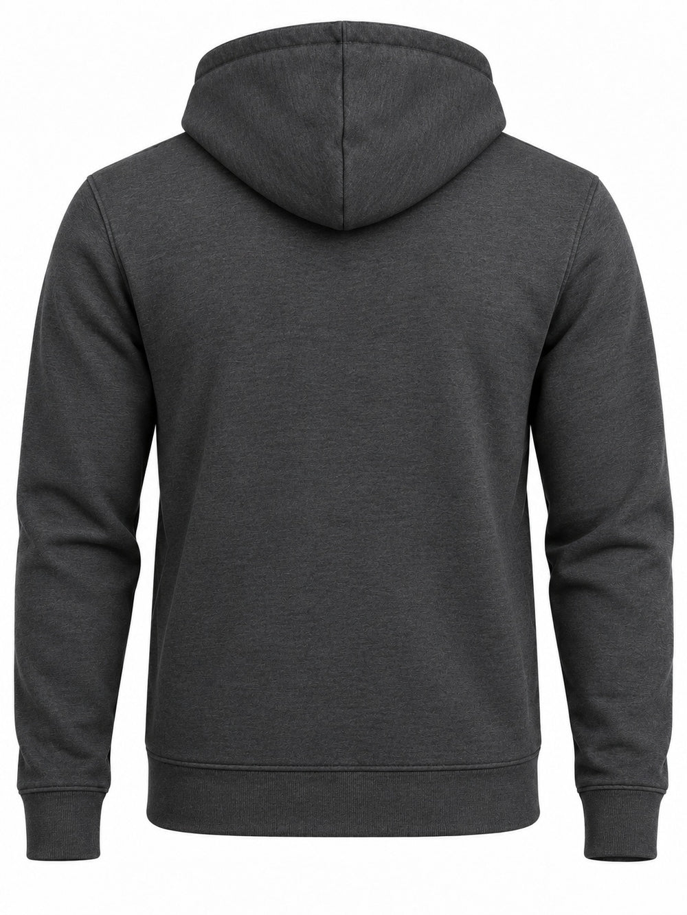 Back view of the After Dark graphite reflective print zip-up hoodie with plain back